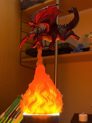 Dragon 3D LED Table Lamp with Flame Effect new