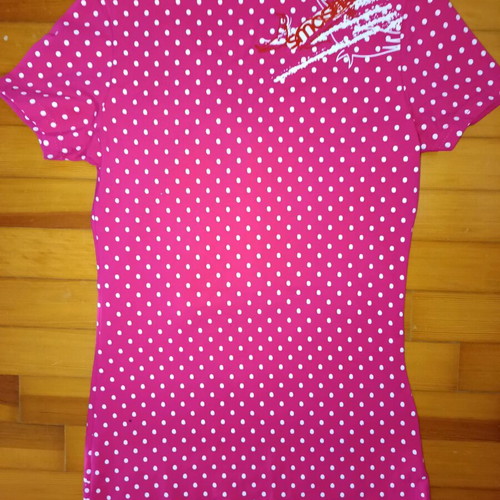 Rockabilly T-shirt Smash polka dot fuchsia new Size S/M