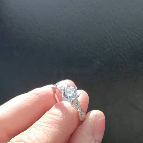 Silver zirconia engagement ring like new