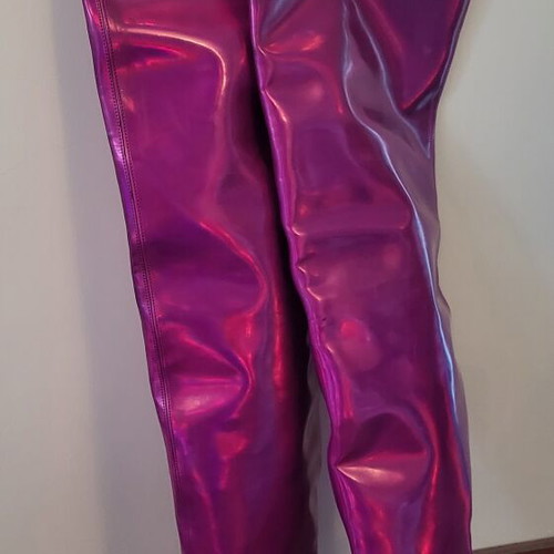 By Far Stevie 99 Knee High Boots New, Fuchsia Iridescent Size 41