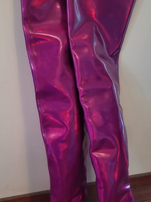 By Far Stevie 99 Knee High Boots New, Fuchsia Iridescent Size 41
