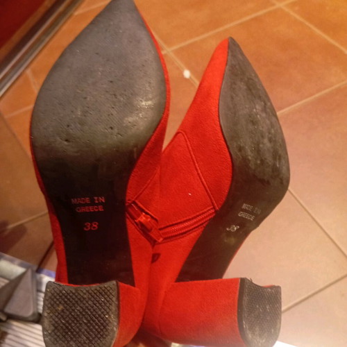 Castor boots like new, red, size 38
