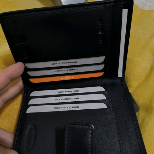 Leather wallet new multicolor with many slots Moon