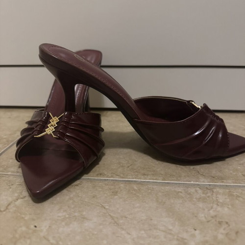 Mules new, summer heel, brown and red, size 37