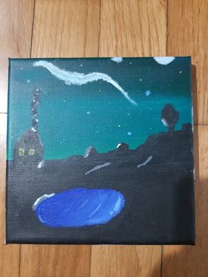 Canvas painting new, artwork by nine-year-old child