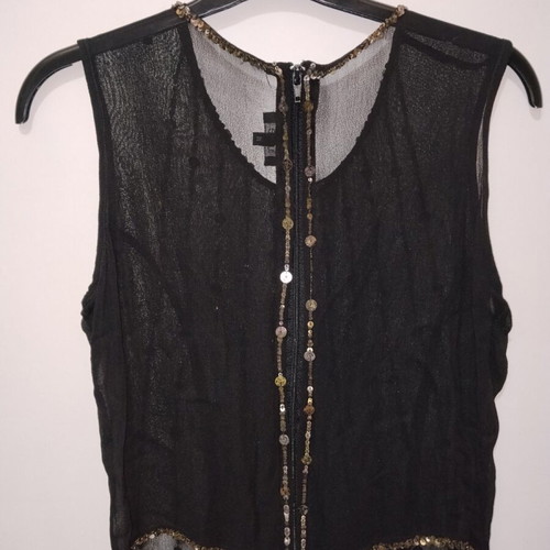 Lussile transparent top with sequins, like new, size M