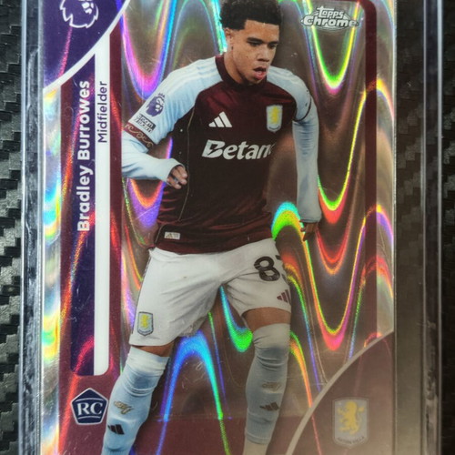 2025-26 Topps Chrome Premier League Bradley Burrowes RayWave Refractor RC card Aston Villa