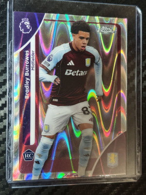 2025-26 Topps Chrome Premier League Bradley Burrowes RayWave Refractor RC card Aston Villa