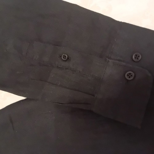 Linen men's shirt, black, XL
