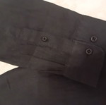 Linen men's shirt, black, XL