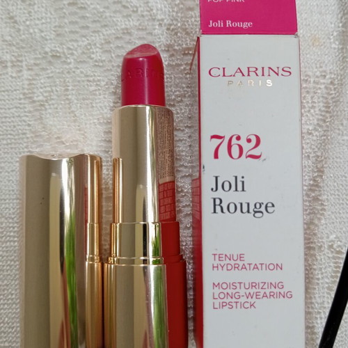 Clarins Joli Rouge 762 Pop Pink lipstick new with tags