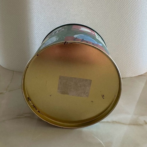 Tea storage tin used, colorful