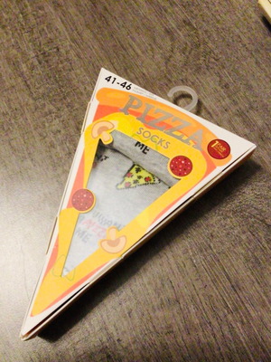 Men's pizza socks new, gray and red