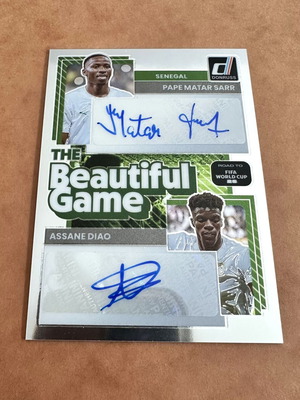 Pape Matar Sarr / Assane Diao 2025-26 Donruss Road to World Cup Dual Autograph card new