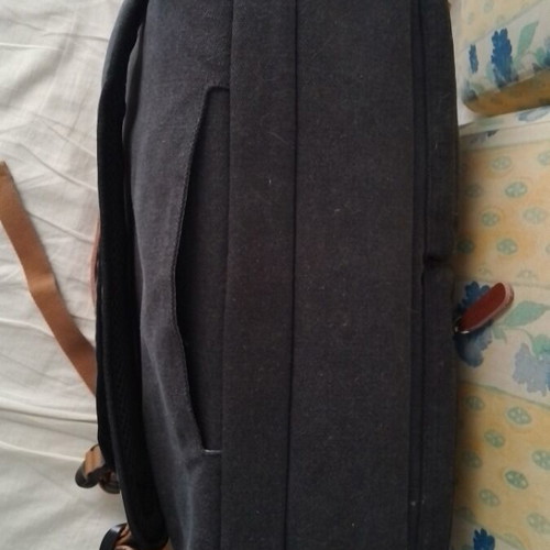 Laptop bag backpack 17.3" like new, durable canvas, anthracite