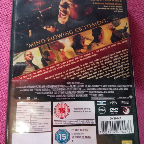 I Am Legend DVD like new, adventure thriller horror, subbed