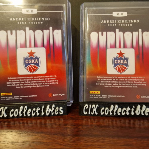 Panini Euroleague Origins CSKA Kirilenko Euphoria card lot of 2