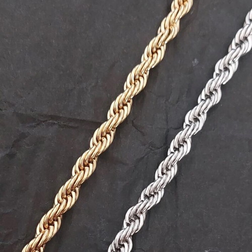 Women's twisted chain bracelet new, stainless steel gold and silver