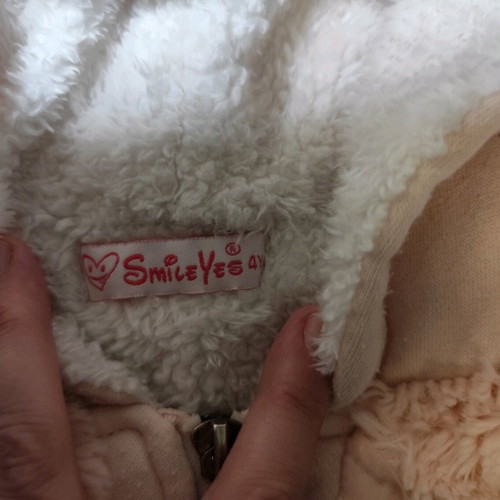 Thick cardigan with fur used for girl age 3 92-98 cm