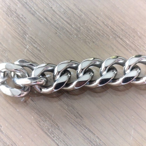 Men's chain bracelet nickel silver color like new, 21 cm