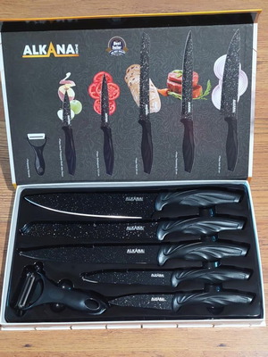 Σετ μαχαιριών Alkana 6 τεμαχίων με μαρμάρινη επίστρωση, καινούργιο