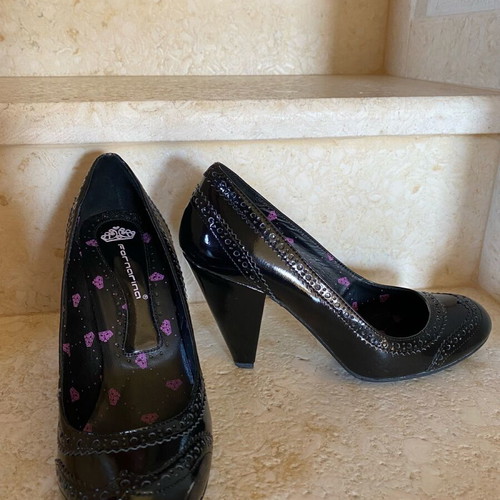 Fornarina patent leather pumps like new, black, 9 cm heel
