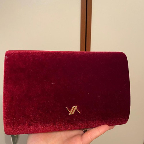 Verde burgundy velvet crossbody bag new with tags
