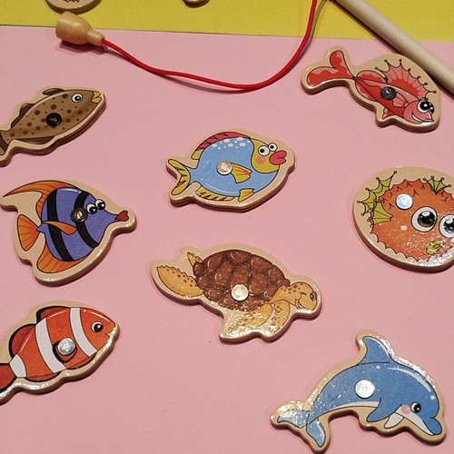 Fishing game new with 15 wooden fish