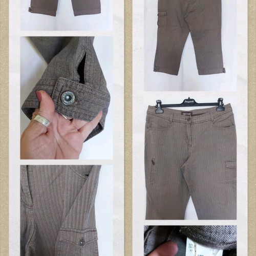 Gerry Weber cargo denim bermuda shorts herringbone print like new
