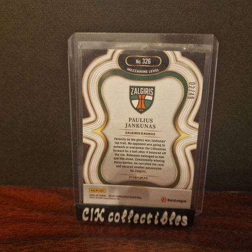 Panini Euroleague Select Zalgiris Jankunas card new