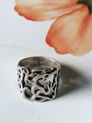 Silver 925 Celtic ring with pierced dragon new no 57 (US 8)