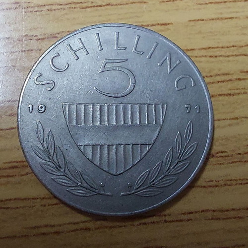 Austria 5 Schilling 1971 coin used
