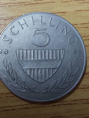 Austria 5 Schilling 1971 coin used