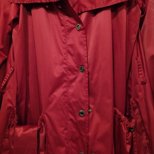 Zara coat used red thick satin with belt