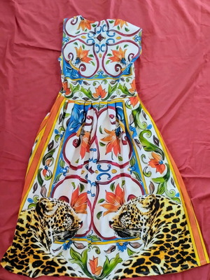 Maxi dress used, Italian polyester with wide cut