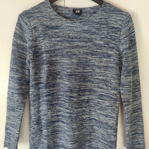 Unisex knitted sweater H&M used, XS, gray and blue, oversized fit