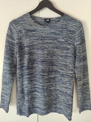 Unisex knitted sweater H&M used, XS, gray and blue, oversized fit