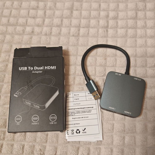 USB 3.0 προς Dual HDMI προσαρμογέας με PD φόρτιση για δύο οθόνες