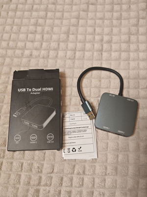 USB 3.0 προς Dual HDMI προσαρμογέας με PD φόρτιση για δύο οθόνες