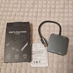 USB 3.0 προς Dual HDMI προσαρμογέας με PD φόρτιση για δύο οθόνες
