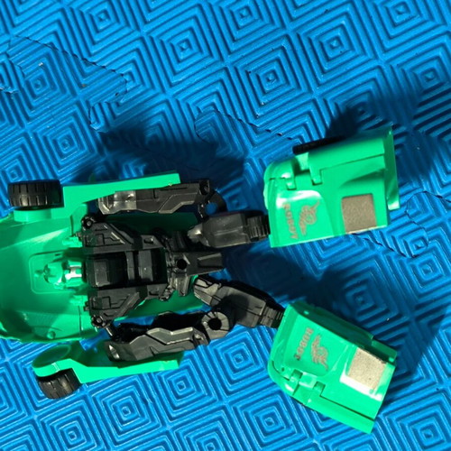 Robot Cars set of 2 like new, blue and green toy cars