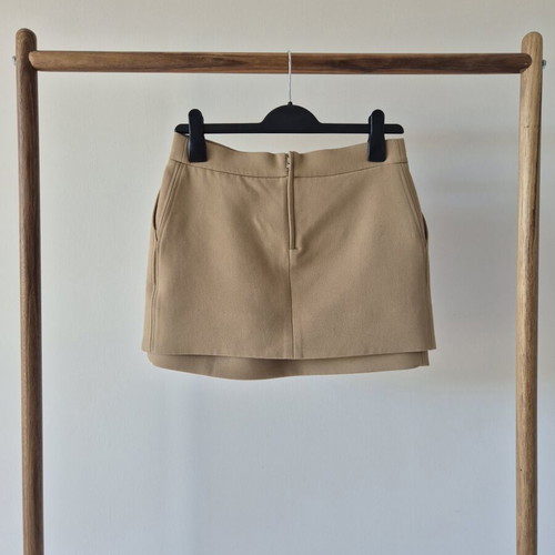 Maje mini skirt size S like new, beige, viscose balloon effect