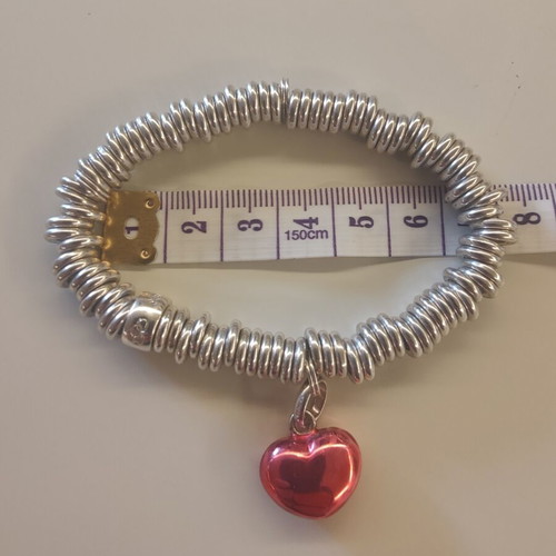 Links of London Sterling Silver Sweetie Bracelet with Red Heart Charm