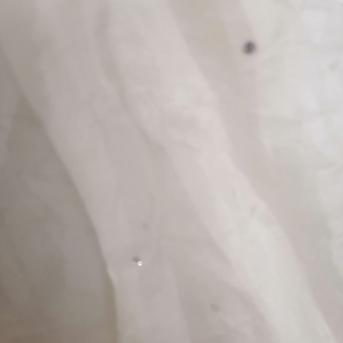 Organza fabric with rhinestones new, height 2.80m, transparent ice beige