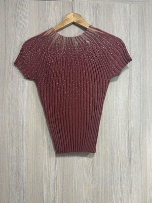 Top with transparencies and rhinestones like new, size S