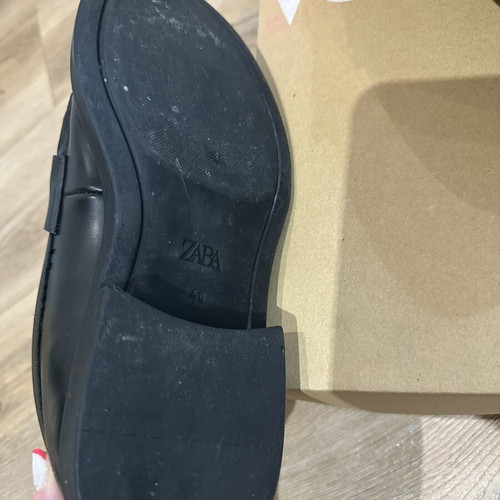 Zara men's shoes size 40, black loafers