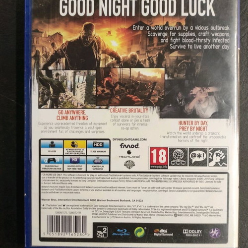 Dying Light PlayStation 4 used adventure video game