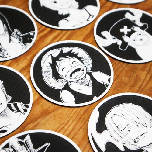 One Piece Mugiwara coasters set of 10 new, 3D printed with durable PLA+