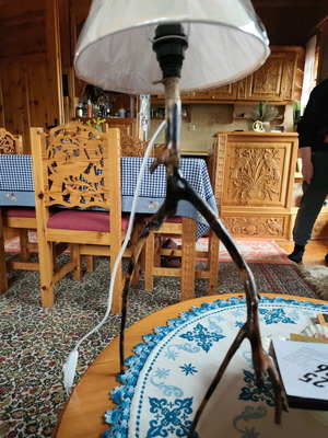 Χειροποίητο φωτιστικό από ξύλο κερασιάς καινούργιο