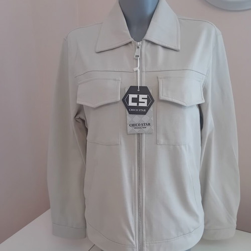 Men's spring jacket, beige and grey